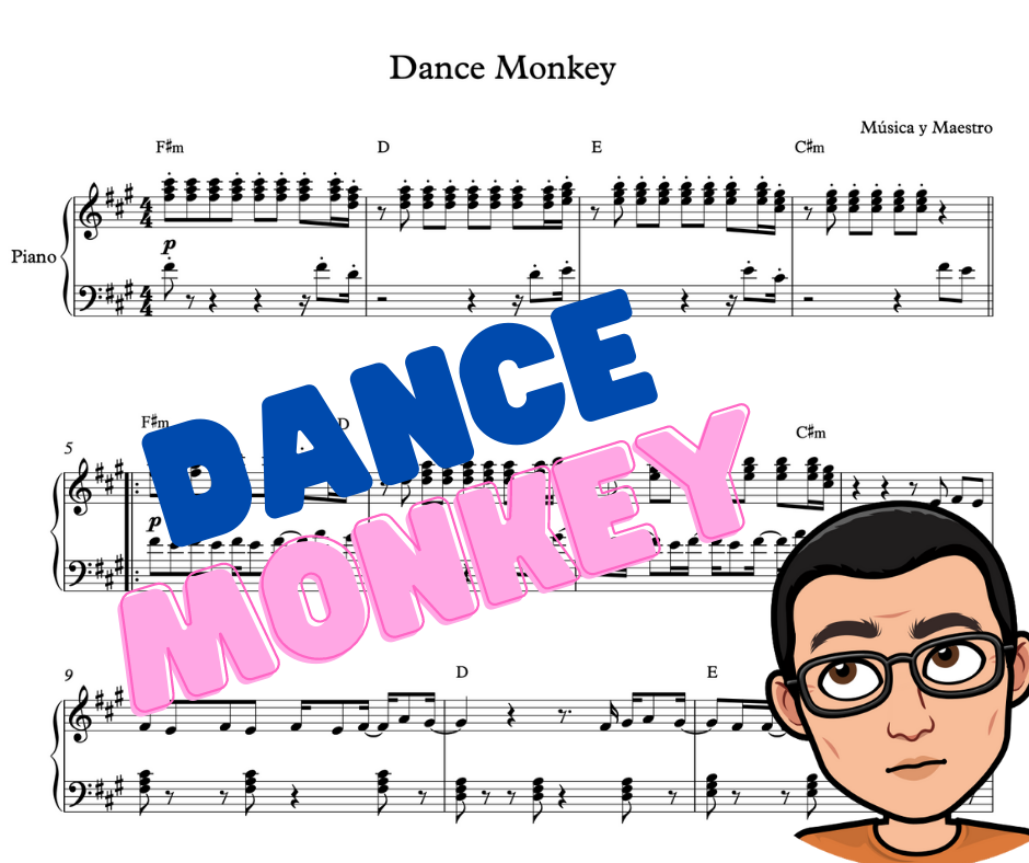 Dance Monkey Partitura para Piano – Tones and I