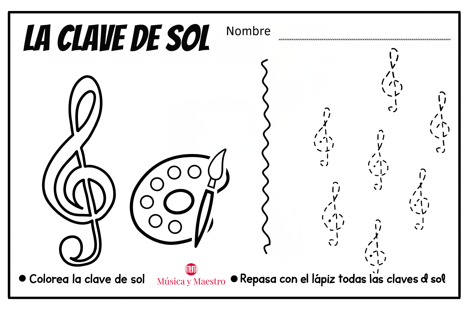 Colorea la Clave de Sol