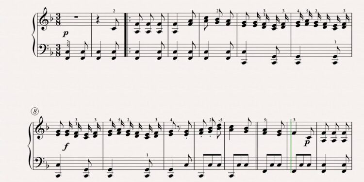 Hacia Belén va una burra (rin, rin), villancico en versión fácil para piano