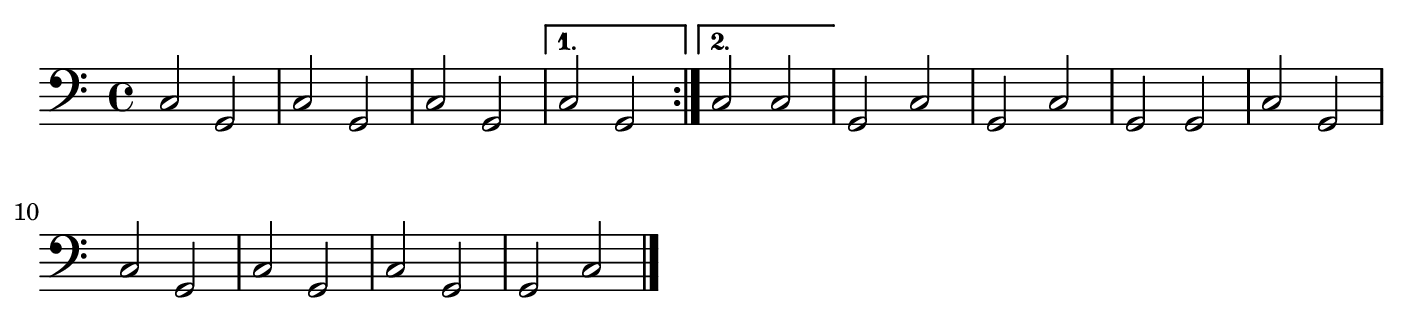 Himno de la Alegría: partitura de la mano izquierda (acompañamiento) en clave de fa