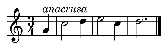 Anacrusa en compás de 3/4